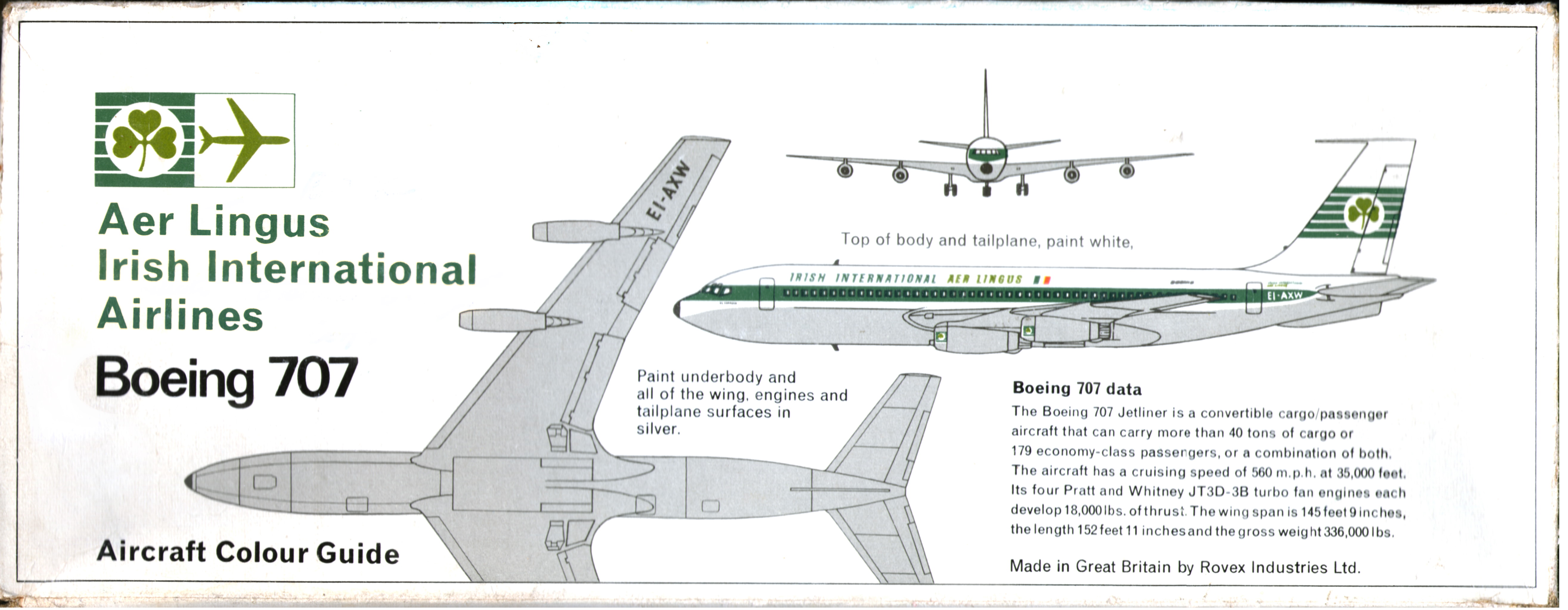 Коробка FROG F141 Boeing 707 Jet Airliner Aer Lingus